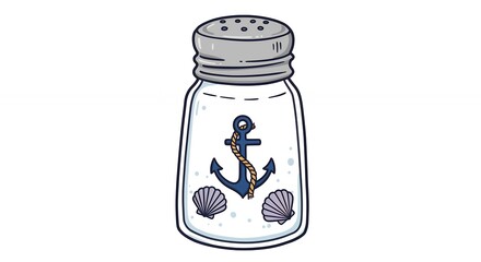 Nautical salt shaker illustration design
