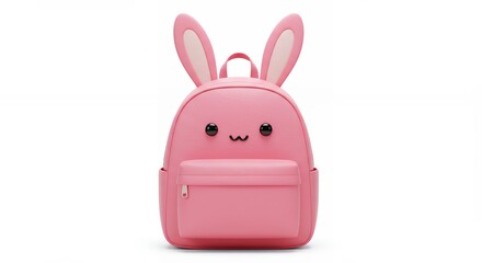 Fototapeta premium Pink bunny backpack cute cartoon backpack for kids