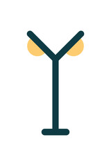 Modern Double Lamp Post Illustration with Simple Geometric Design and Clean Vector Style