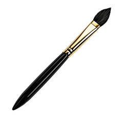 Png of A sleek black and gold paintbrush showcasing a fine tip, ideal for artistic detailing and precision work.