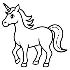 Clean Unicorn Line Art Design
