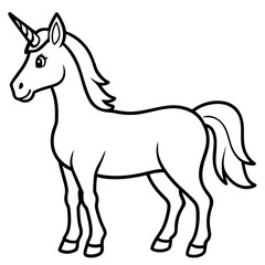 Clean Unicorn Line Art Design