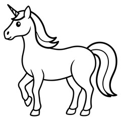 Clean Unicorn Line Art Design