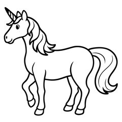 Clean Unicorn Line Art Design