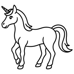 Clean Unicorn Line Art Design