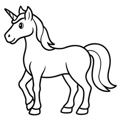 Clean Unicorn Line Art Design