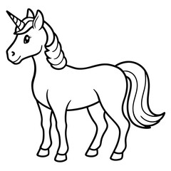 Clean Unicorn Line Art Design
