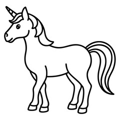 Clean Unicorn Line Art Design