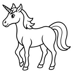 Clean Unicorn Line Art Design