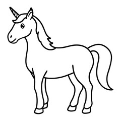 Clean Unicorn Line Art Design