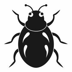 Elegant Black Silhouette of a Sea Ladybug