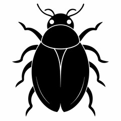 Elegant Black Silhouette of a Sea Ladybug