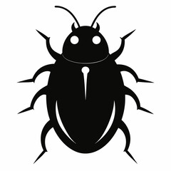 Elegant Black Silhouette of a Sea Ladybug