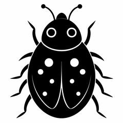 Elegant Black Silhouette of a Sea Ladybug