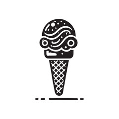 Ice cream vector - Ice cream Silhouette - Ice Cream Illustration - Ice Cream art work.
