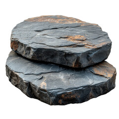Stone round podium rock isolated on transparent background. PNG
