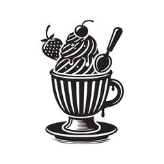 Ice cream vector - Ice cream Silhouette - Ice Cream Illustration - Ice Cream art work.