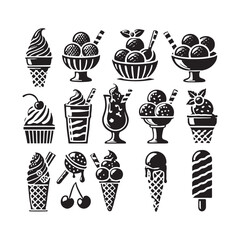 Ice cream vector - Ice cream Silhouette - Ice Cream Illustration - Ice Cream art work.