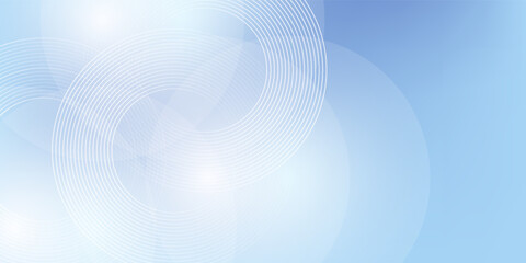 Abstract circle lines on light blue background. Geometric stripe line art design for poster, brochure, cover, website, header, web banner, presentation. vector illustration