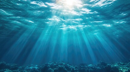 Fototapeta premium Underwater lighting creating a beautiful atmosphere in the ocean