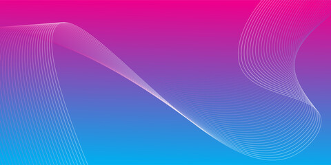 Abstract glowing wave lines on dark blue background. Dynamic wave pattern. Modern flowing wavy lines. Futuristic technology concept. Suit for banner, poster, cover, brochure, flyer, website