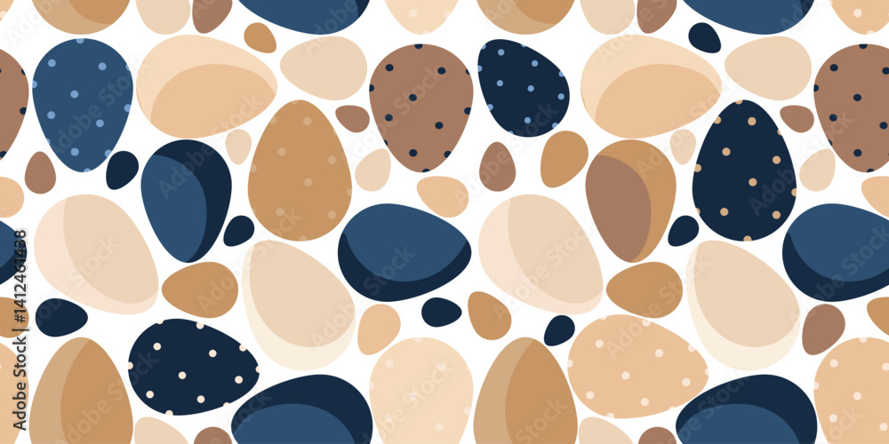 Poster modern scandinavian style egg seamless background.seamless vector pattern with stylized eggs in eart