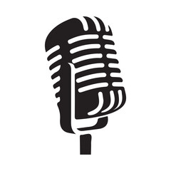 retro microphone on a black