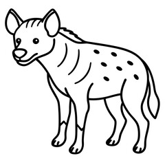 Elegant Hyena Vector Outline