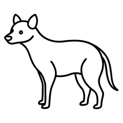 Elegant Hyena Vector Outline