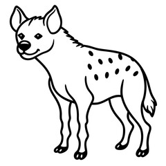 Elegant Hyena Vector Outline