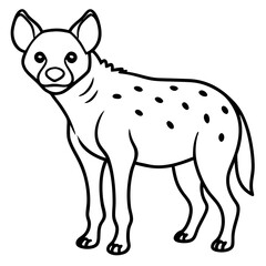Elegant Hyena Vector Outline