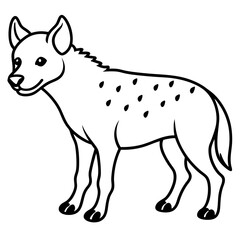 Elegant Hyena Vector Outline