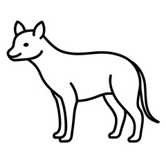 Elegant Hyena Vector Outline
