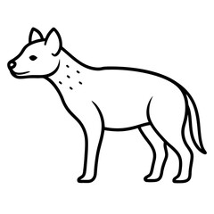Elegant Hyena Vector Outline