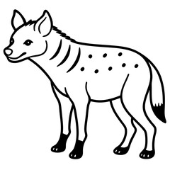 Elegant Hyena Vector Outline