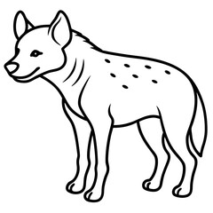 Elegant Hyena Vector Outline