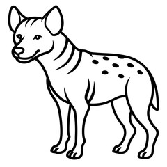 Elegant Hyena Vector Outline