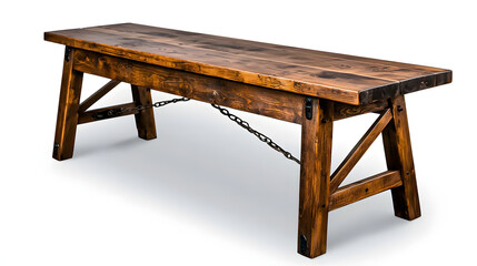 A wooden bench with a chain hanging from the top. Generated using AI.