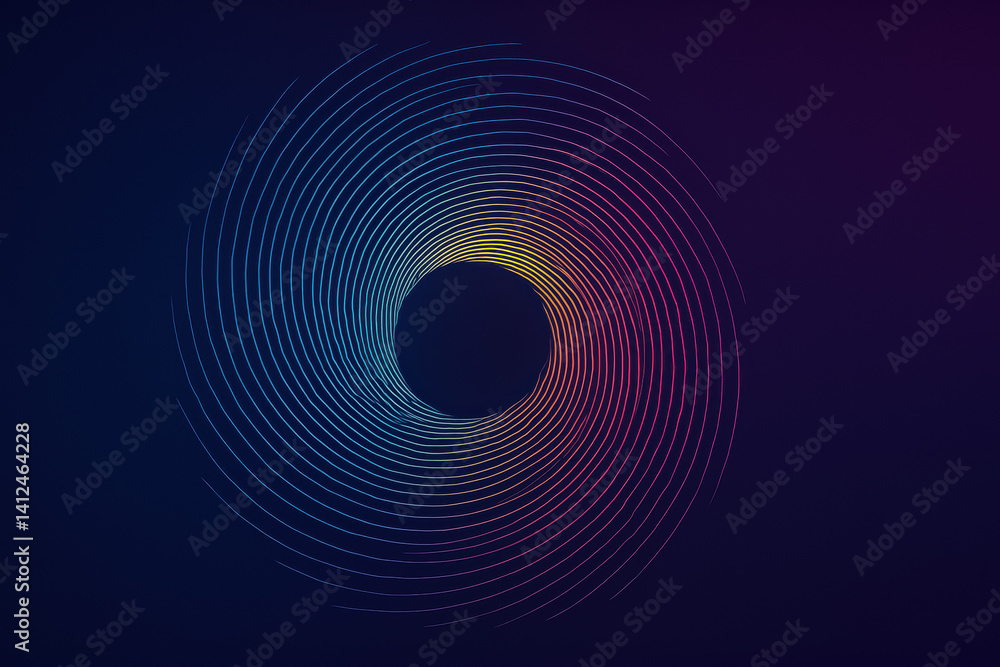 Poster this abstract showcases a glowing spiral design with fine lines creating a vibrant visual depth and 