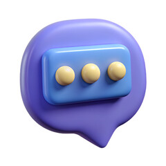 3D Chatting Icon on White Background