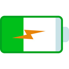 Fast Charging battery percentage icon vector Illustration