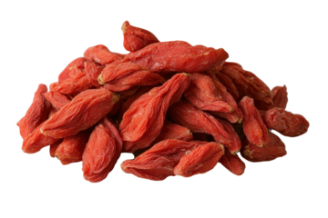 Dried Goji Berries Pile on White Background Healthy Snack Option
