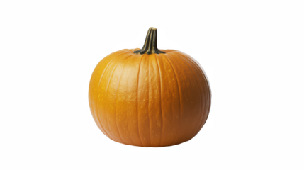 a single pumpkin with a stem on a transparent background, PNG image, PNG file, Generative art.