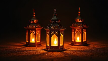 Islamic style lantern design for ramadan celebration