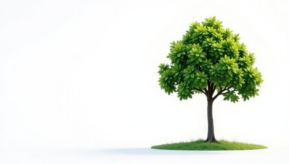 Small tree, thin trunk, reaching upwards, pure white backdrop , sprite, vertical, young