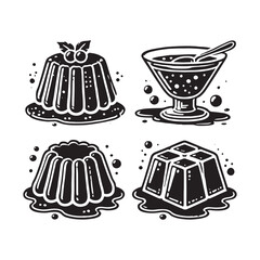 Minimalist Jelly Silhouette - Jelly dessert Silhouette - Jelly Vector - Illustration of Jelly.