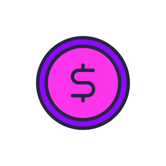 Pay vector illustration. Website design element in flat style. Futuristic sticker concept.