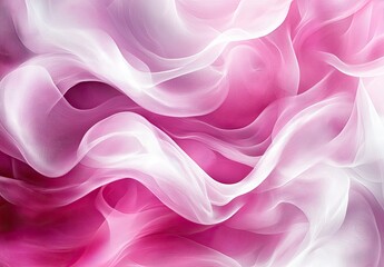 Fototapeta premium Abstract background with flowing pink and white fabric