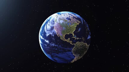 Exploration of earth from space global perspective digital art cosmic environment aerial view planet sustainability