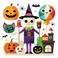 Halloween parades isolated on white background